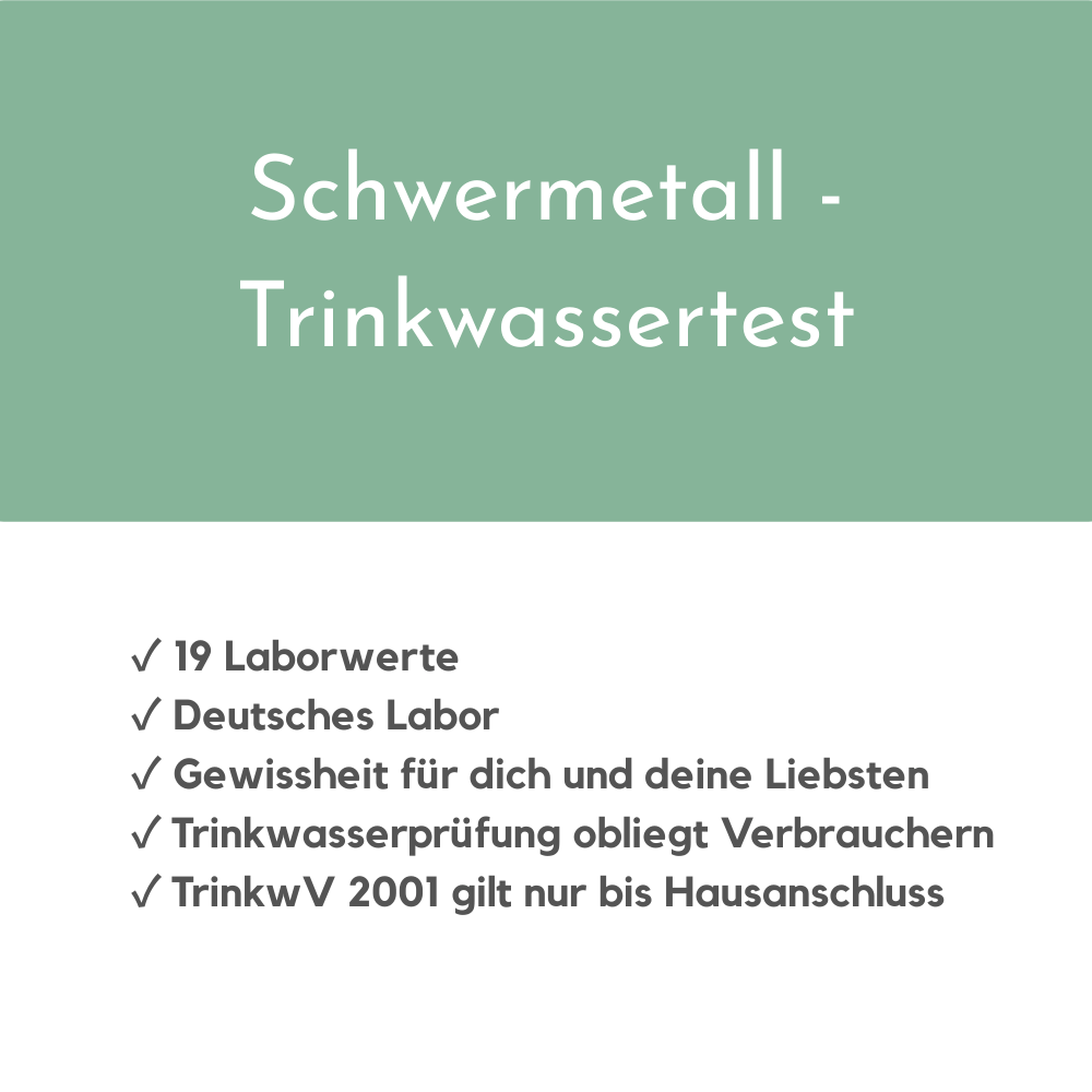 Schwermetall - Trinkwassertest (Nitrat, Sulfat & Wasserhärte)